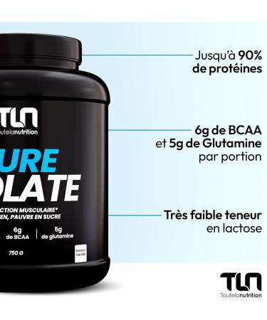 Pure Isolate Protein Powder | Up to 90% Protein | High in BCAA and Glutamine | Fast Bodybuilding Protein | Smooth Vanilla Flavor Texture | Low Lactose | 750G | TLN - Buy Online on GoSupps.com