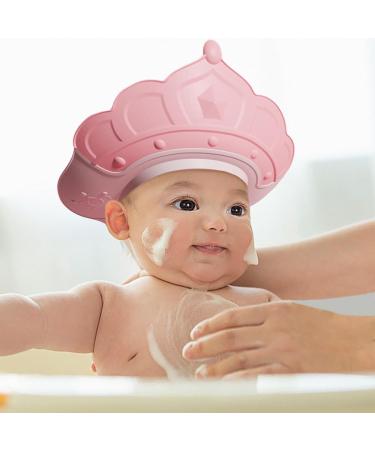 2 Pcs Adjustable Baby Shower Cap Set for Boys and Girls - Crown Pink Dinosaur Blue - Protects Eyes, Ears, and Face - Buy Online on GoSupps.com