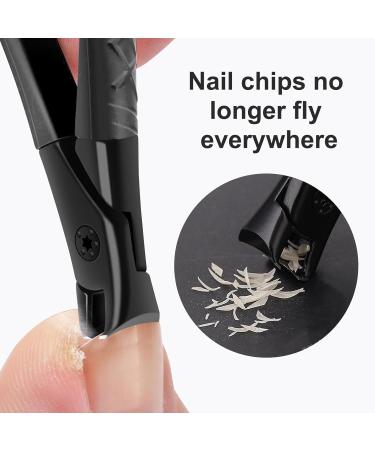 Heavy Duty Toe Nail Clippers for Thick Nails with Metal Nail File - Black - Buy Online on GoSupps.com