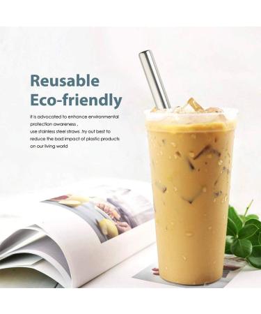 Set of 4 Reusable Stainless Steel Wide Boba Drinking Straws Fat Straws Smoothie/Bubble Tea/Milkshakes Straws with Cleaning Brush & Carry Bag 12mm/0.5" Wide (Gold) - Buy Online on GoSupps.com
