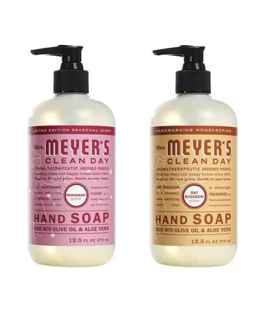 Mrs. MEYER'S Liquid Hand Soap Variety Pack (Peppermint + Oat Blossom) 12.5 oz. (Pack of 2)