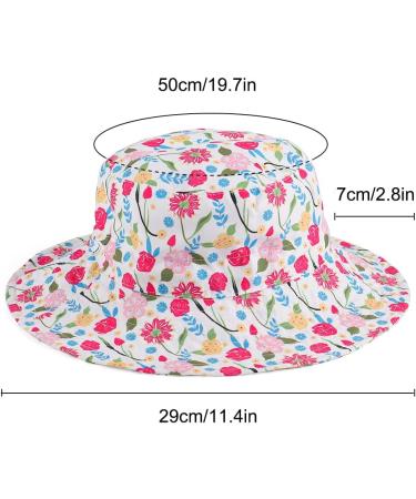 LACOFIA Toddler Baby Sun Hat | Wide Brim Summer Bucket Hat for Outdoor Swim | Adjustable 6-24 Months | Unisex Kids Beach Pool Hat (B-Rose) - Buy Online on GoSupps.com