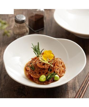 Porcelain Dinner Plates Ceramic Dinner Bowl Fruit Salad Bowl Soup Basins Ramen Plates Restaurant Irregular Shape Cutlery Snack Dessert Plate Kitchen Dinner Plates (A One Size) - Buy Online on GoSupps.com