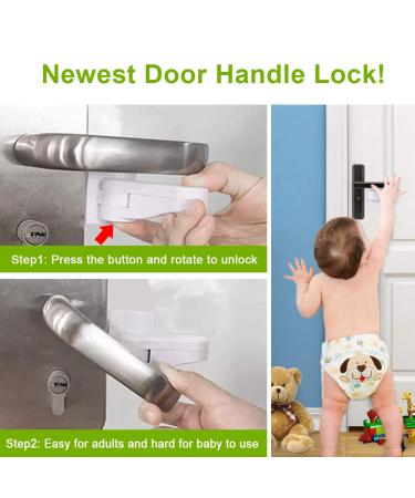 Childproof Door Lever Locks - Set of 4, Easy Tool-Free Install, Prevent Kids and Pets from Opening Doors, White - Buy Online on GoSupps.com