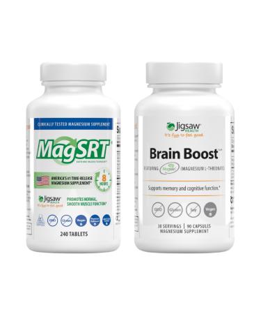 Jigsaw Health Magnesium Bundle | MagSRT 240 Tablets and Brain Boost 90 Capsules