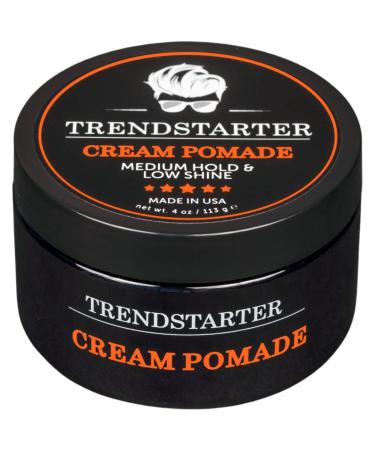 TRENDSTARTER - CREAM POMADE (4 OUNCE) - Medium Hold - Low Shine - Water-Based - All-Day Hold Premium Hair Styling Putty Products - Free Samples Included - Launched Spring 2022