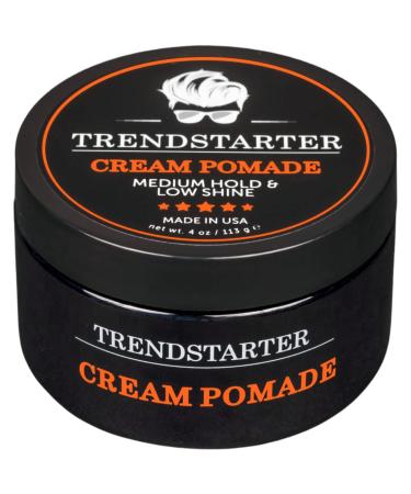 TRENDSTARTER - CREAM POMADE (4 OUNCE) - Medium Hold - Low Shine - Water-Based - All-Day Hold Premium Hair Styling Putty Products - Free Samples Included - Launched Spring 2022 - Buy Online on GoSupps.com