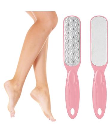 ZLONGYAN double sided foot file callus remover for feet is suitable for dry cracked feet dead skin calluses etc. foot scrubber lasts to make feet smooth heel scraper for cracked heels (pink)