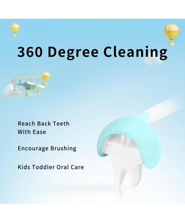 3-Side Children's Toothbrushes with Soft Bristles | Autism Sensory 360 Oral Cleaning | 2-Pack Blue & Yellow | Perfect for Ages 1+ - Buy Online on GoSupps.com