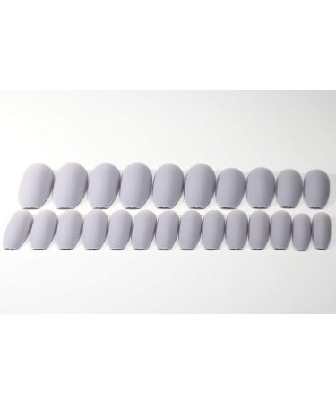 TEN NAILS 24pcs Ballerina False Nails Fake Coffin Long Tips 12 Sizes with Glue (Matte Light Grey) - Buy Online on GoSupps.com