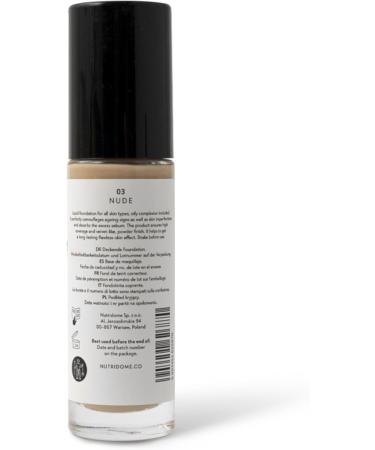  NUTRIDOME NUTRIDOME Body & Spirit Liquid Face Foundation for Combination Mature Oily Dry Vascular Skin Fluid Coverage Makeup & Cosmetics 03 Nude 30ml - Buy Online on GoSupps.com