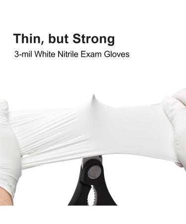 SwiftGrip Disposable Nitrile Exam Gloves 3-mil - Box of 100, Small, White, Latex-Free for Medical, Cleaning, Cooking, Esthetician - Food-Safe, Powder-Free, Non-Sterile - Buy Online on GoSupps.com