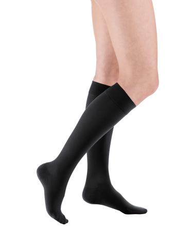Medi Medive Comfort Knee socks with lace unisex |Particularly soft compression stockings CCL2 for women and men |Black |Size V