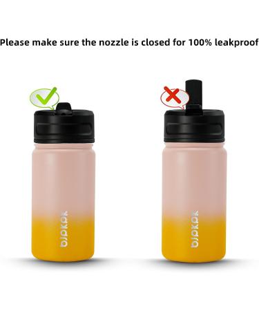 Bjpkpk Kids 15oz Coral Stainless Steel Water Bottle with Straw Lid - Insulated, Leak Proof, BPA Free - Ideal for School - Buy Online on GoSupps.com