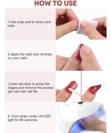 Kalolary Gel Nail Polish Strips 32PCS Nail Gel Art Sticker Waterproof Full Nail Wraps Decal Sets with Nail File and Stick for Women Girls Nail Art Decor (UV/LED Lamp Required) (D) - Buy Online on GoSupps.com