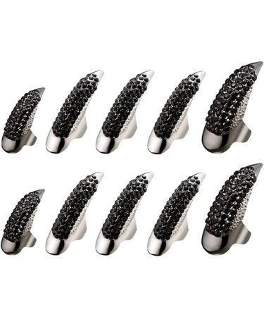 LIANXUE 10 Pcs Alloy Eagle Claw Fingertip Adjustable Punk Nail Rings Nail Decoration Gothic Fingernail Buckle Finger Alloy - Buy Online on GoSupps.com