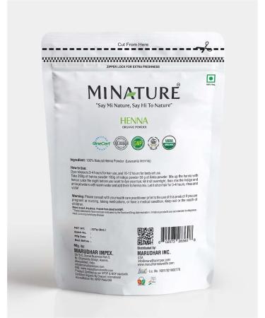 Mi Nature Henna Powder 227g - 100% Pure Natural Hair Dye from Rajasthan, India - Buy Online on GoSupps.com