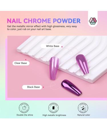 Saviland 48PCS Chrome Nail Powder Kit - Aurora Holographic Metallic Mirror Effect for High Pigment Nail Art - Nail Glitter Power - 48 Colors - Buy Online on GoSupps.com