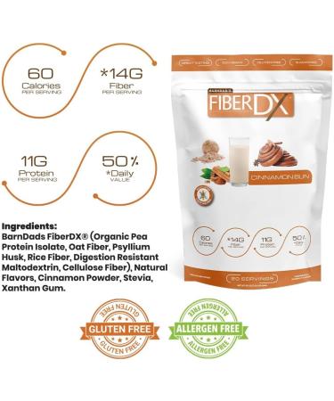 BarnDad's Fiber-DX Cinnamon Bun 600g - Natural Sweetener Fiber Supplement - Buy Online on GoSupps.com
