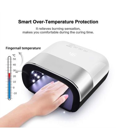 48W LED Nail Dryer Lamp for Gel Polish UV Infrared Sensor 10/30/60/99S Timer 50000 Hours LCD Display Perfect for International Shipping - Buy Online on GoSupps.com