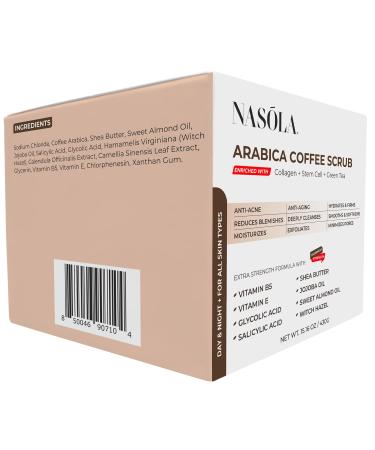 Premium Arabica Coffee Body Scrub with Collagen & Green Tea - Exfoliating Scrubber for Wrinkles Stretch Marks & Smoother Skin - 15.16 Oz - Buy Online on GoSupps.com