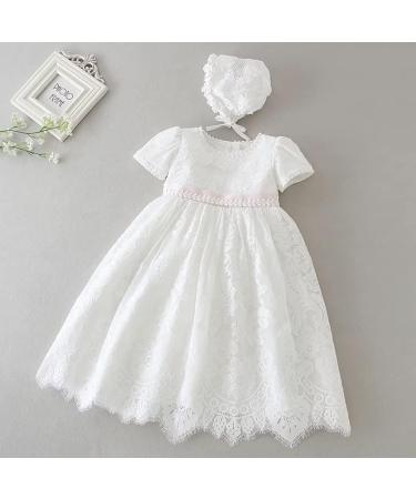 Leideur Baby Long Christening Gown White Baptism Dress for Girls 18-24 Months | Special Occasion & Birthday Dresses - Buy Online on GoSupps.com