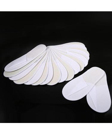 Buy Aunmas 10 Pairs of Non-Slip Closed Toe Slippers for Guests | Comfortable Spa House Shoes for Home & Family Trips - White - Buy Online on GoSupps.com