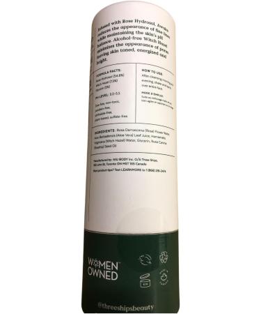 Three Ships Awake Rose Hydrosol Toner | Vegan Facial Tonic for Dry/Normal Skin | Calming & Soothing | 60mL - As Seen on Dragon's Den - Buy Online on GoSupps.com