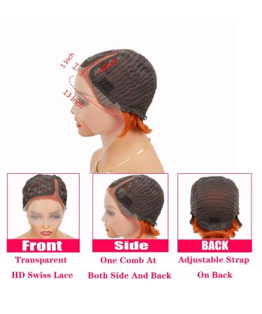 West Kiss 6 Inch Ginger Pixie Cut Lace Front Wig for Black Women - Short Bob Straight Human Hair Wig - Buy Online on GoSupps.com