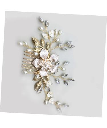 DOITOOL 1 Pc Rhinestone Hair Comb Rhinestone Barrettes Pearl Hair Pin Pearl Hair Clip Crystal Headpiece Rhinestone Hair Clip Rhinestone Headpiece Combs Korean Accessories Bride - Buy Online on GoSupps.com