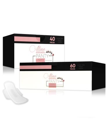 Aline Feminine Care Liners for Women All-Day Leakage Protection Super Absorbency Unscented Thin Panty Liner Regular Length- Eco Friendly (60 Count) 1 Count (Pack of 60)