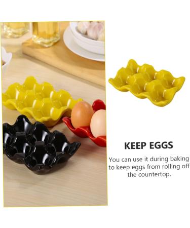 Angoily 1pc Egg Tray Egg Display Tray Red Egg Holder Egg Holder for Refrigerator Mustard Household Ceramics - Buy Online on GoSupps.com