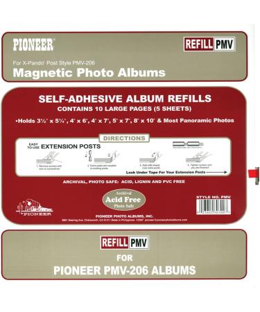 Pioneer PMV-206 Refill Pages, 6 Packs of 5 Sheets (30 Sheets Total) for Post Bound Magnetic Album - Buy Online on GoSupps.com
