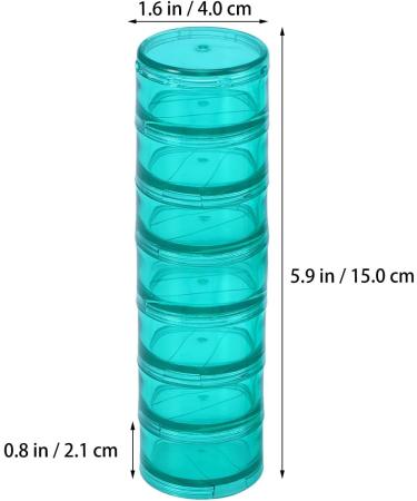SUPVOX Portable 7 Day Stackable Pill Case Tower - Travel Pill Box (Green) | International Shipping Available - Buy Online on GoSupps.com