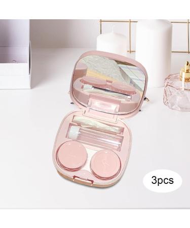 Perfk Compact Contact Lens Containers with Mirrors - Set of 3 Durable & Leak-Proof Mini Storage Box in Pink - Ideal for Travel & Daily Use - Buy Online on GoSupps.com