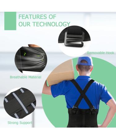 Lumbar Back Support Belt for Women and Men | Lower Back Pain Relief with Removable Suspender Straps | Ideal for Heavy Lifting and Warehouse Jobs | M/L (30-37) - Buy Online on GoSupps.com
