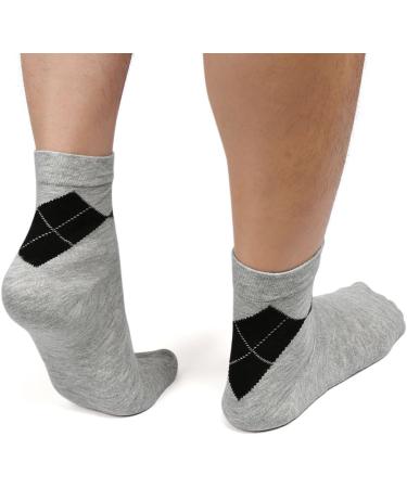 1 paire Hommes Argyle Prints Hydratant Adoucir Skin Cracked Gel Chaussettes Gris clair Gris - Buy Online on GoSupps.com