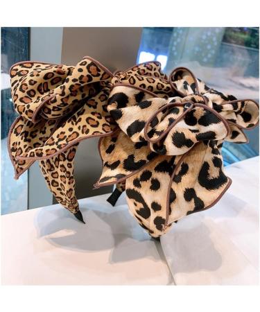 Leopard Print Multi-Layer Bow Headband for Women | Retro Hair Accessories - Buy Online on GoSupps.com