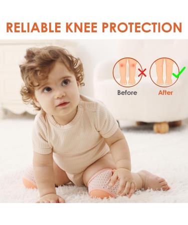 Baby Girl Knee Pads for Crawling - Set of 3 Adjustable Anti-Slip Knee Pads in Blue, Grey, and Pink - Buy Online on GoSupps.com