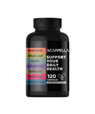 ACAPPELLA Beetroot Olive Leaf Garlic L-Arginine Omega-3 Morinaga Nattokinase Supplements Beetroot Capsules with Vitamin Complexes (1)