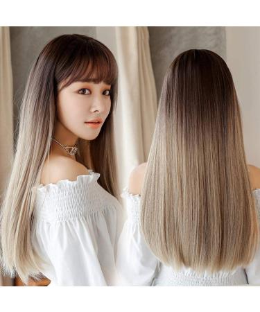 Long Straight Hair Wig | Realistic Korean Style 67cm | Chemical Fiber | Cold Brown Gradient | Best eCommerce International Shipping - Buy Online on GoSupps.com