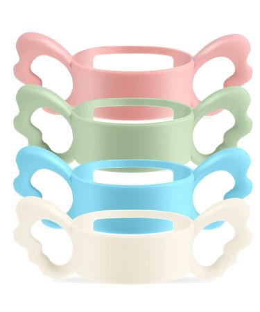 Toddmomy 4pcs Baby Bottle Handle Silicone Bottle Grip Wide-Neck Nursing Bottle Holder Easy Carry Handles Safety Baby Teether for Baby Milk Bottle
