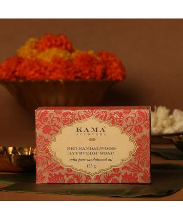 Kama Ayurveda Red Sandalwood Soap - 125g with Pure Sandalwood Oil | Ayurvedic Formula - Buy Online on GoSupps.com