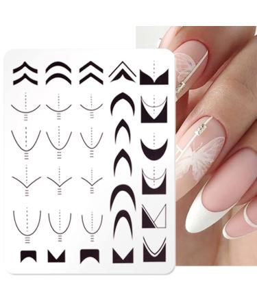 Ustnir French Stamping Stencil Plate for Nail Art - Smileline Template & Manicure Tools - International Shipping Available - Buy Online on GoSupps.com