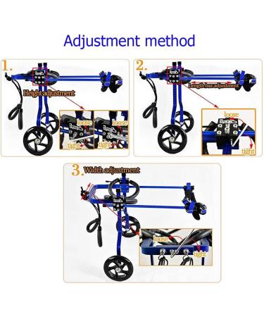 Adjustable Dog Wheelchair Two Wheels Pet Rehabilitation Cart for Handicapped Hind Legs Animal Exercise Wheels for Disabled Cat/Dog/Pet Easy Assemble X - Small - Buy Online on GoSupps.com