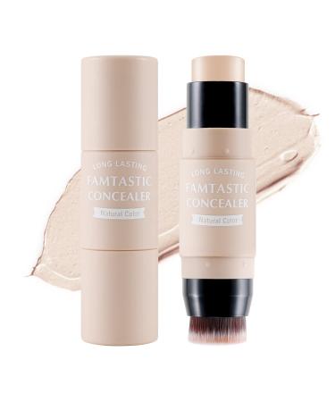Erinde Contour Foundation Stick with Brush Highlighter Bronzer Pen Face Brightens Shades Pencil Highlighting Shade Highlight Shaping Stick Waterproof Longwear Makeup (#03) #03 High Gloss White