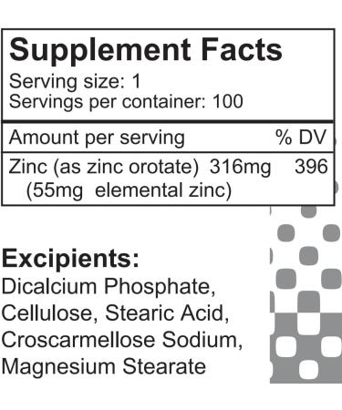 LifeLink Zinc Orotate 316mg x 100 Tablets - Immune Support, Gluten Free, Non-GMO - Made in USA - Buy Online on GoSupps.com
