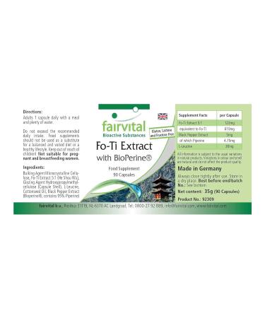 Fairvital Fo-Ti Extract with BioPerine - High Dose He Shou Wu - Vegan - 90 Capsules | Premium International Shipping - Buy Online on GoSupps.com