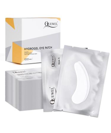 QUEWEL 100 Pairs Eyepads Eyelash Extensions  Under Eye Pads Kit For Lash Extension  Hydrogel Eye Patch With Aloe Vera  Eyelash Patches Lint Free  Fit Most Eyes Shape  Stick Well Salon Use(A Style)