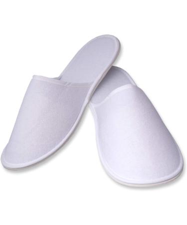 Natureca Hotel Slippers - Universal Terry Slippers for Men & Women | 10 Pairs Wedding White Guest Shoes Set - Buy Online on GoSupps.com